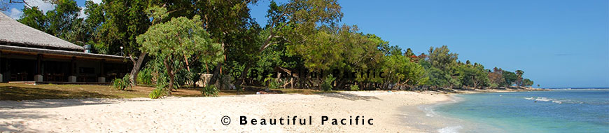 view of a small island resort in vanuatu